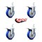 Service Caster 5 Inch Blue Poly Wheel Swivel 3/4 Inch Square Stem Caster Set Total Lock Brake SCC-SQTTL20S514-PPUB-BLUE-34-4 - alternate 4